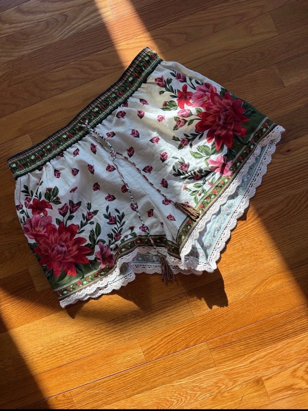 Farm Rio Wonder Rio Linen Blend Drawstring Shorts Size L - Picture 5 of 9